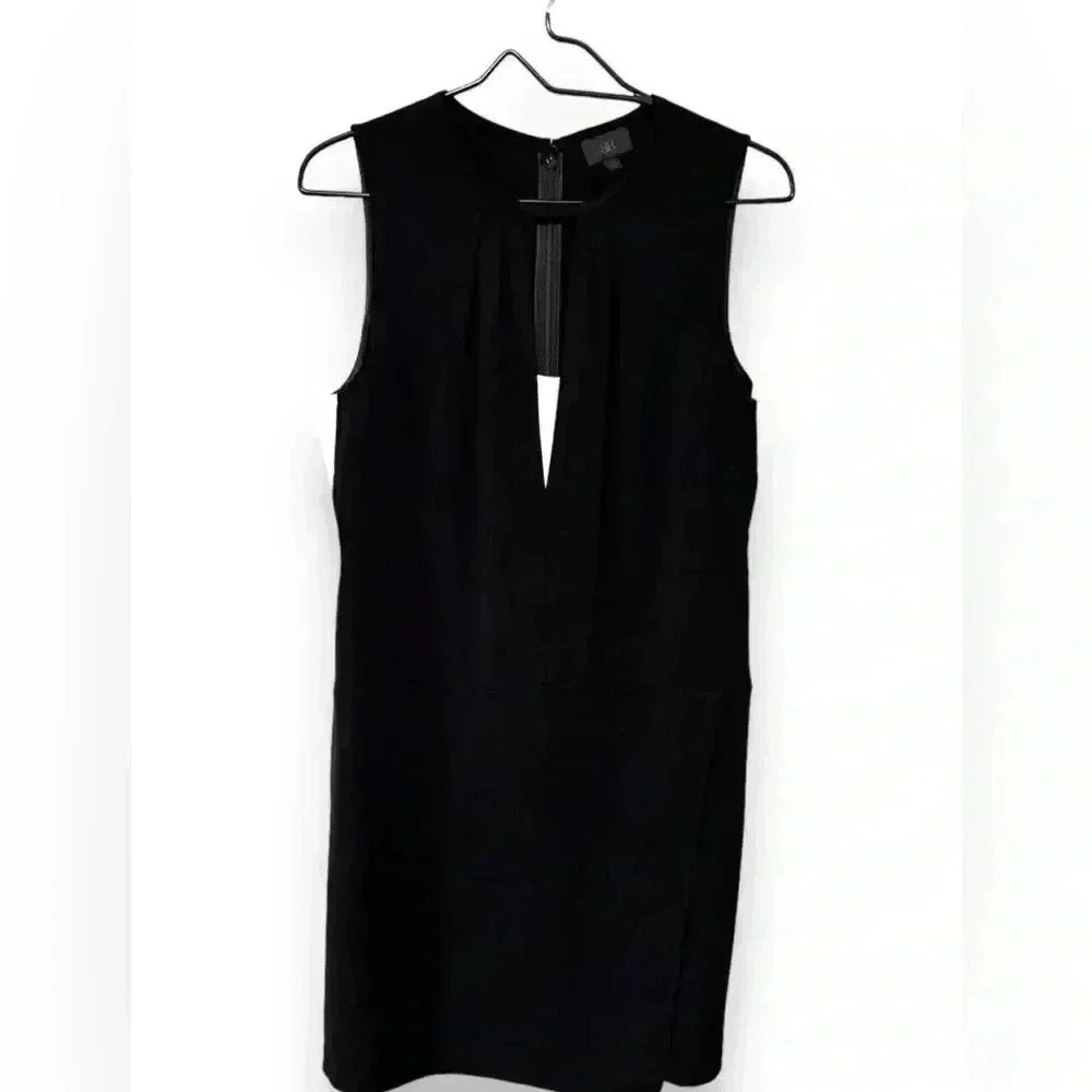 Women's BR Monogram sleeveless cutout sheath dress in black/white size 10 - Picture 2 of 15
